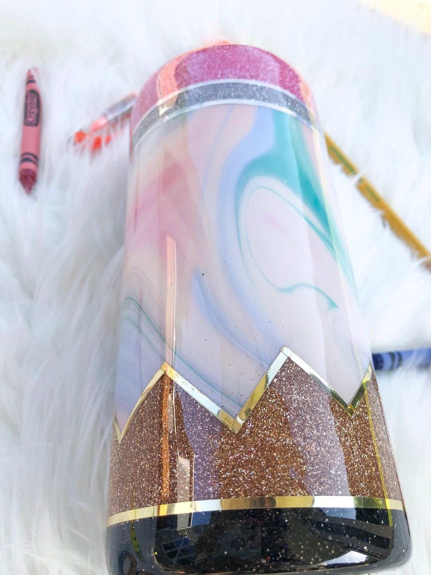 Marble Pencil Tumbler